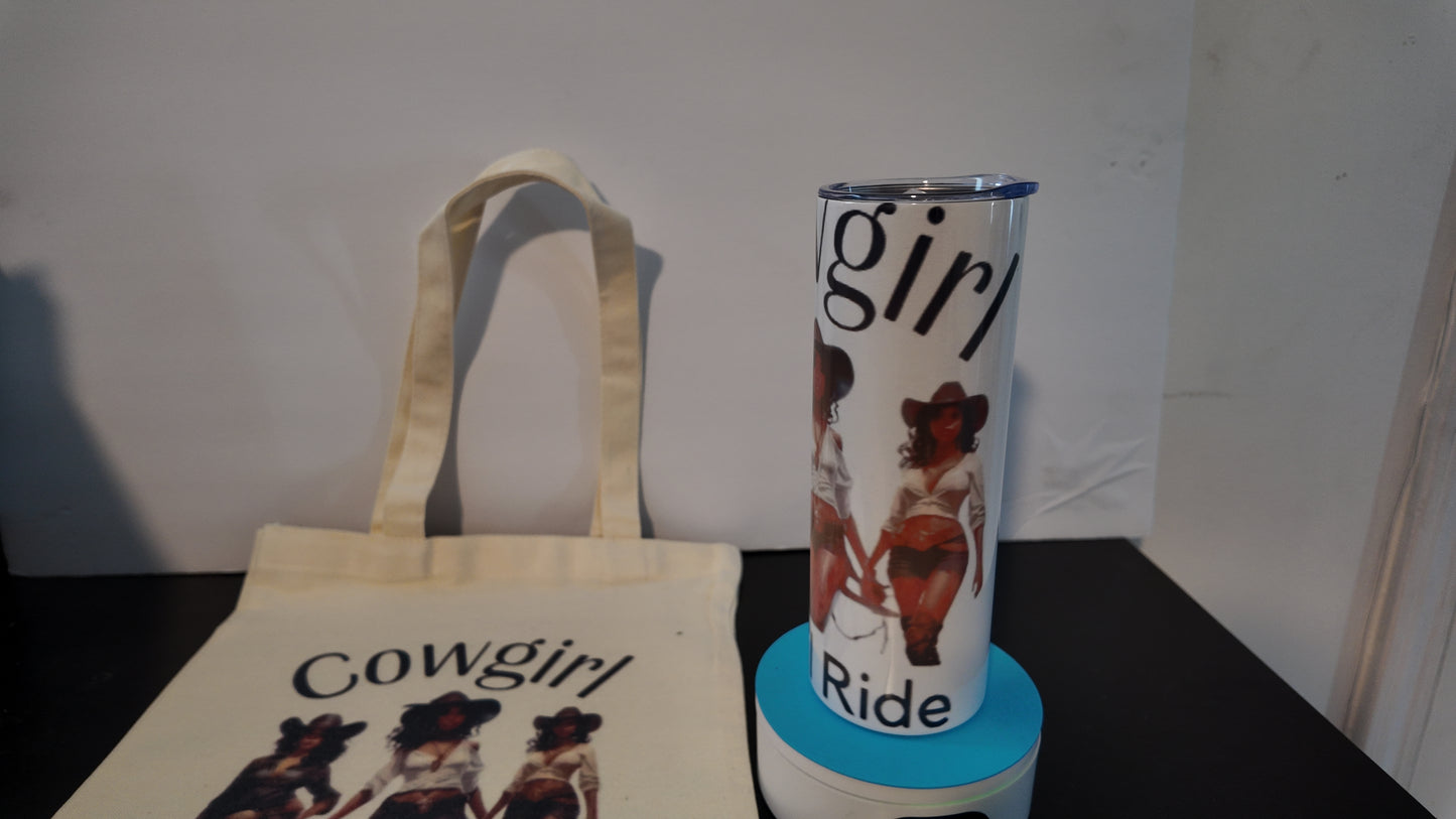 Cowgirl Trail Ride Tote Bag Tumbler Combo