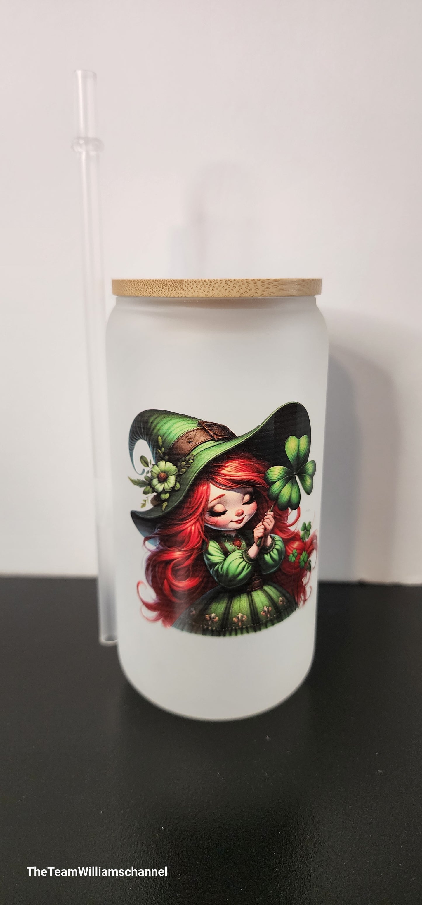 Saint Patrick Irish Women with 4 Leaf Clover Tumbler