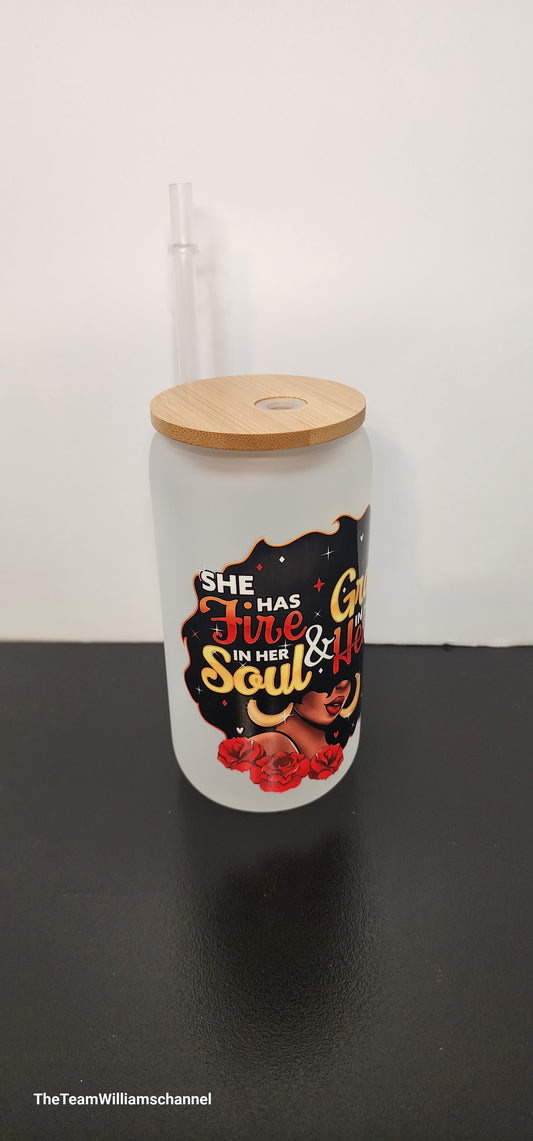 Grace In Her Heart Glass Tumbler