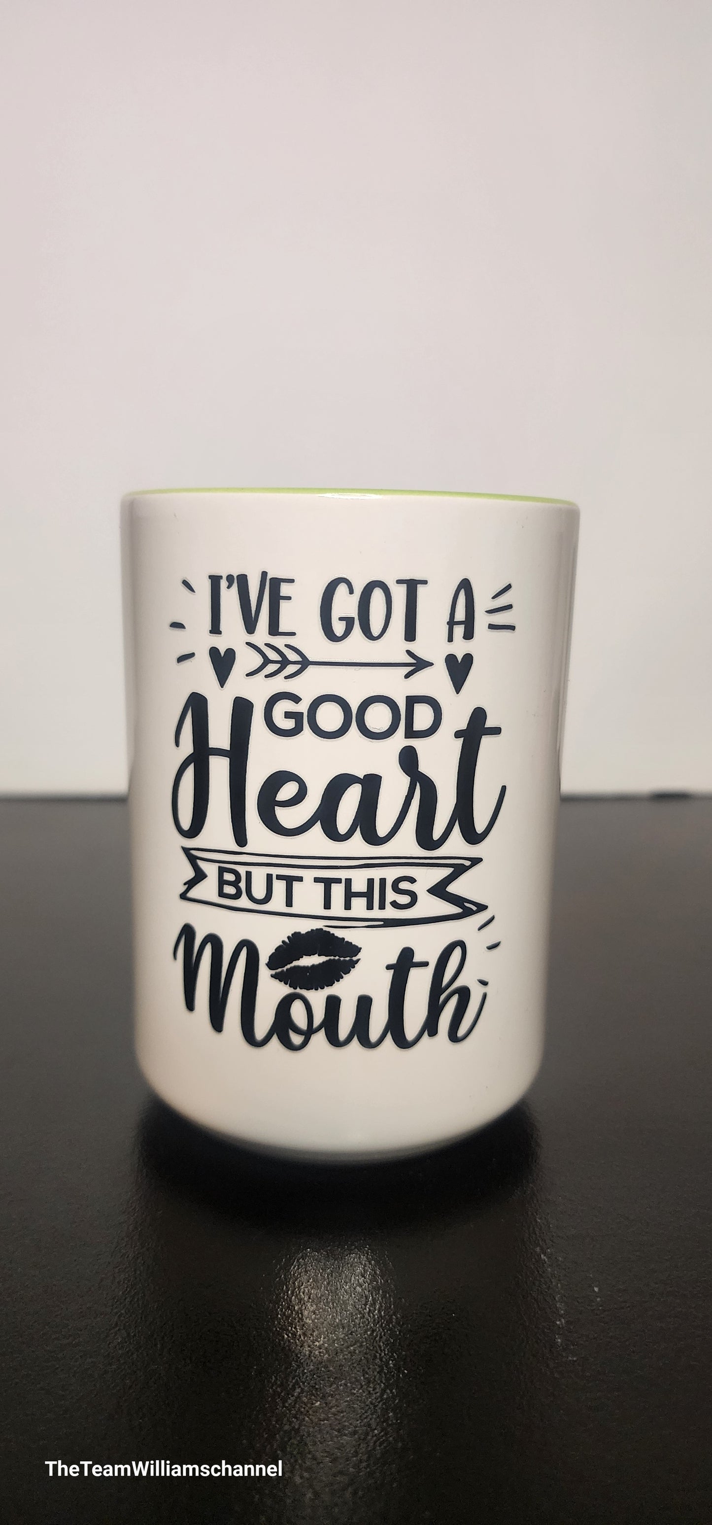 I Got a Good Heart but This Mouth Lime Green Mug