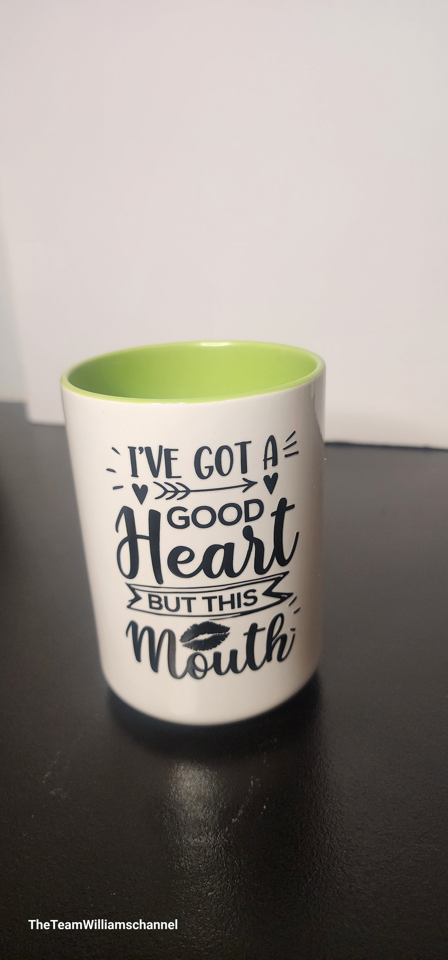 I Got a Good Heart but This Mouth Lime Green Mug