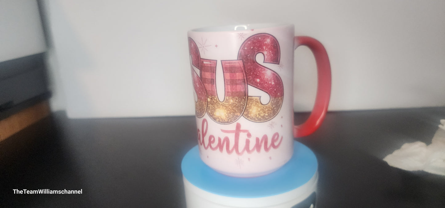 Jesus Is My Valentine Red Magic Mug