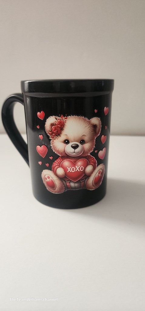 Blk Valentine's Day Bear Mug