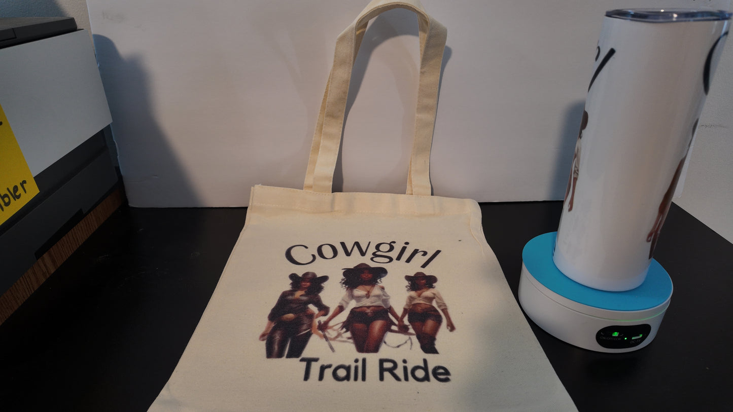 Cowgirl Trail Ride Tote Bag Tumbler Combo