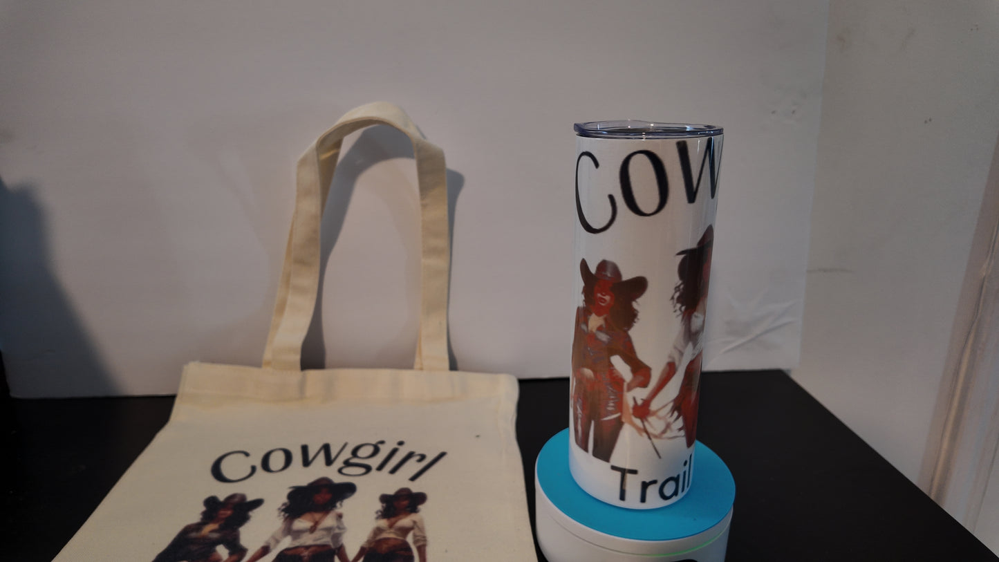 Cowgirl Trail Ride Tote Bag Tumbler Combo