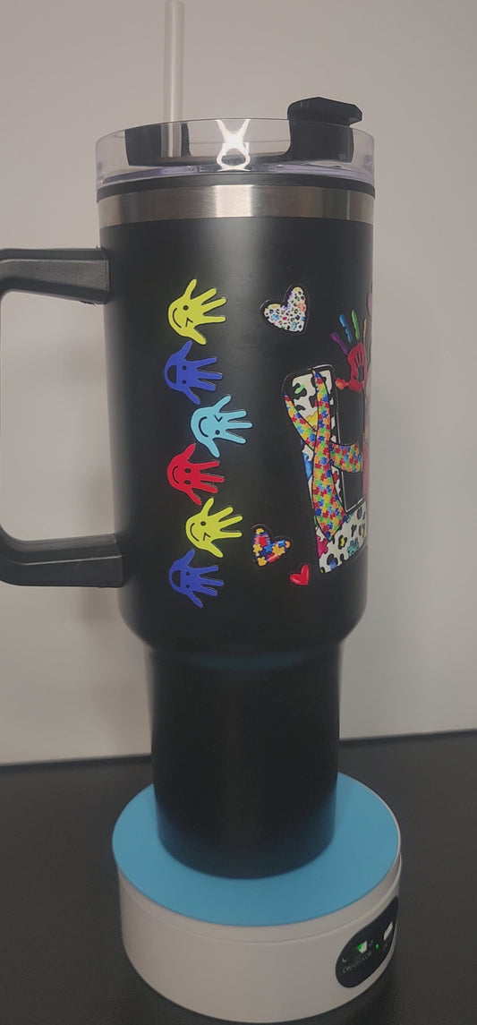 Love Autism Black Tumbler 40 Oz